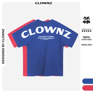Áo thun tay lỡ local brand Clownz Basic Over Shoulder unisex form rộng, chất cotton (màu xanh/hồng)