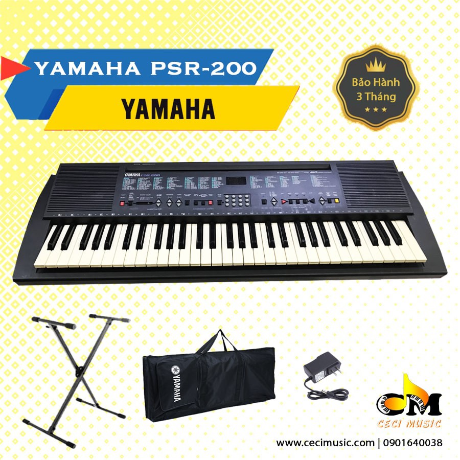Đàn Organ Yamah PSR200 Like new 90%, 61 phím, có ghi âm và phát lại, kết nối tai nghe và loa, phù hợp cho luyện ngón