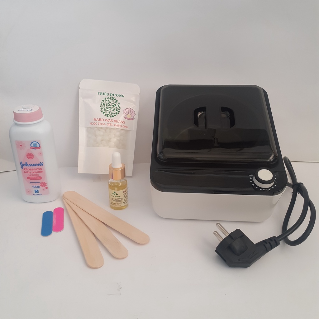 Siêu combo: Nồi wax lông chống dính cao cấp + sáp wax cao cấp + mỡ trăn + phấn rôm (Kèm quà tặng xem mô tả sản phẩm)