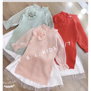 Áo dài lụa 3 màu  cổ nơ( kèm ảnh thật)