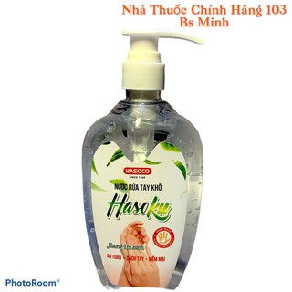 Nước rửa tay khô dung dịch sát khuẩn nhanh hasoco dạng gel có vòi nhấn 500ml