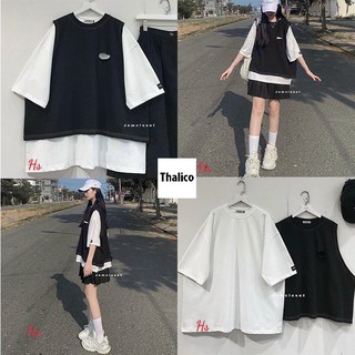 Set áo thun kèm gile đen Thalico Có video+ảnh thật+đánh giá