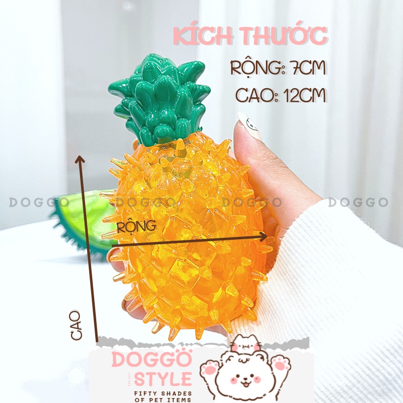 Đồ Chơi Cho Chó Trái Cây Bốn Mùa Chít Chít Cao Su Giúp Sạch Răng Phù Hợp Cho Chó Lớn Corgi Husky Colie Golden Labrador