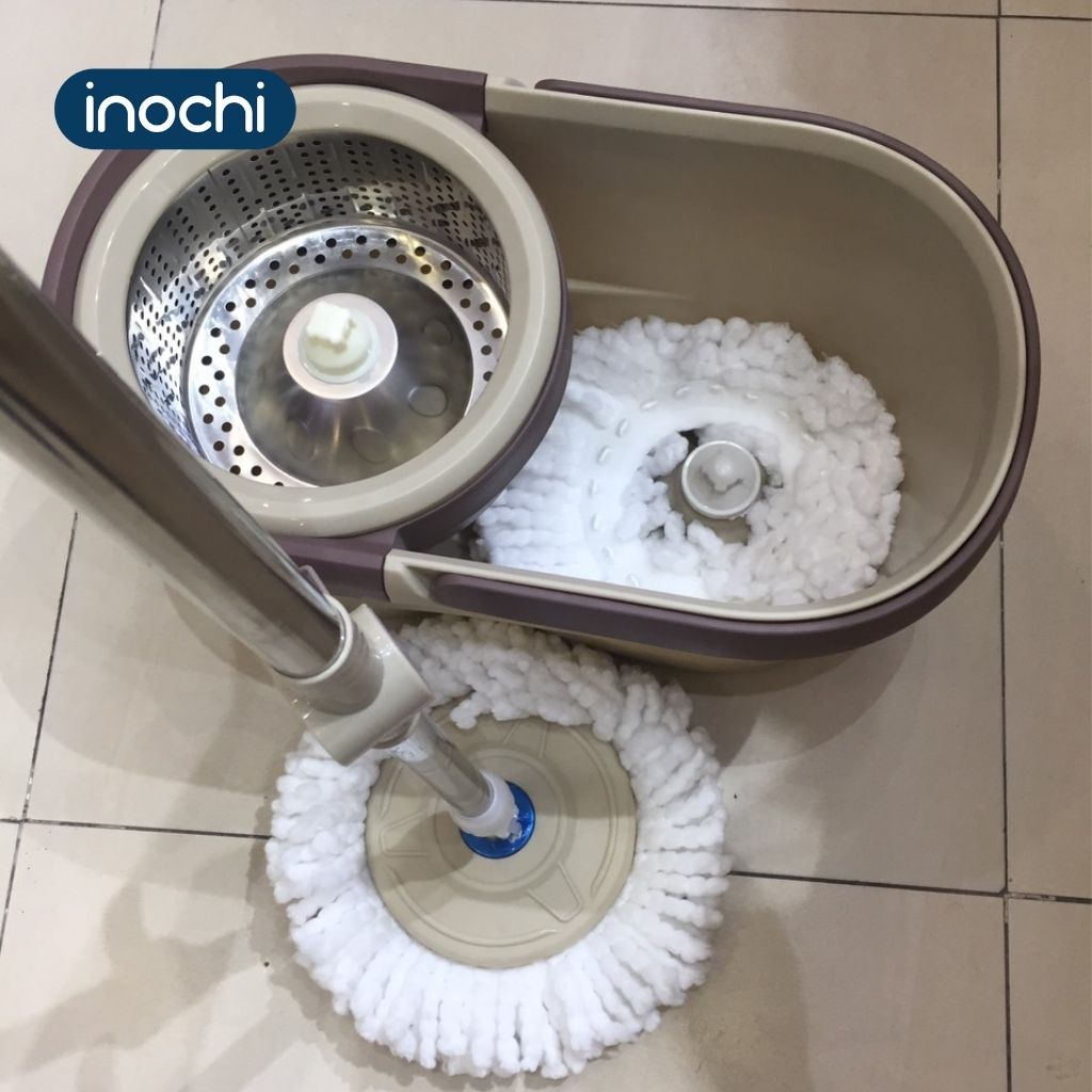 Bộ Cây Lau Nhà Thông Minh XOAY 360 ĐỘ 2 Ngăn INOCHI Thiết Kế Kèm Thùng Vắt Với Nhiều Công Dụng Vượt Trội