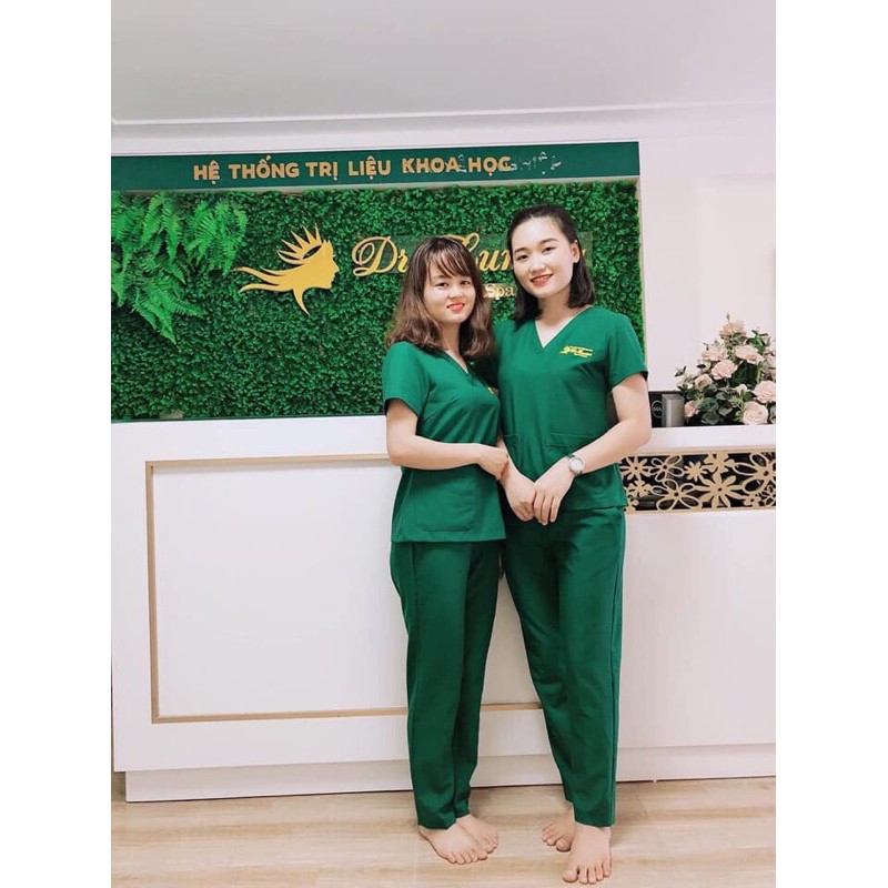 Bộ phẫu thuật , tiểu phẫu spa  chất vải đẹp co dãn