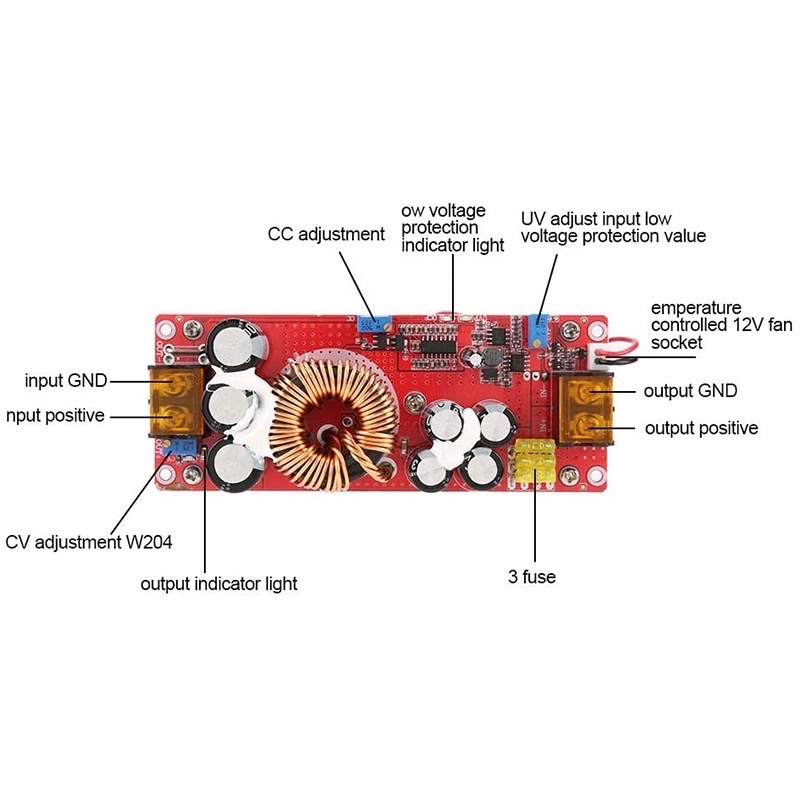 Mạch tăng áp 1500w 12v - 90v DC-DC