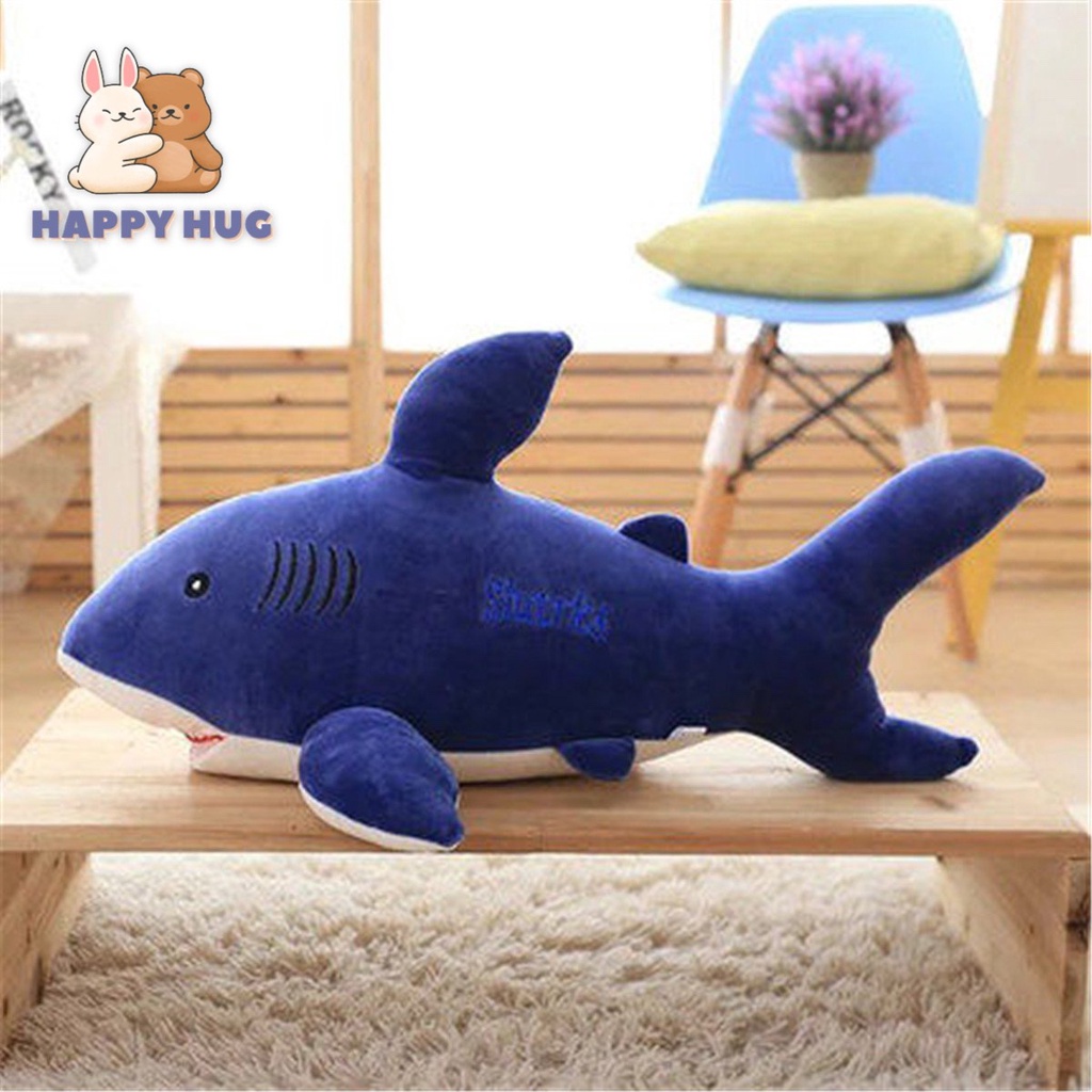 Gấu bông to, thú nhồi bông gối ôm hình cá mập size 55/70/90cm mềm mịn dễ thương - Happy Hug