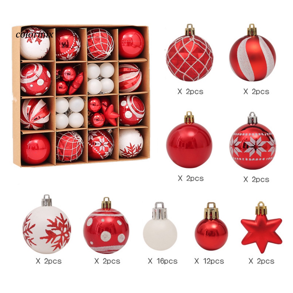Set 42 / 44 Quả Châu Trang Trí Giáng Sinh Kích Thước 3cm / 6cm