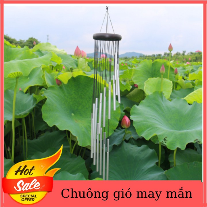 Chuông gió thanh  nhôm màu bạc 18 thanh