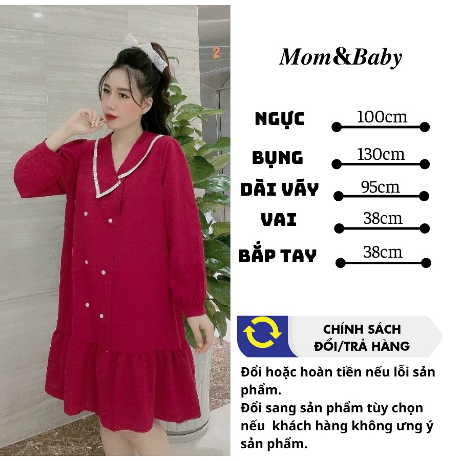 Đầm bầu dài tay M219 chất cát hàn thời trang thiết kế freesize từ 45 đến 70kg