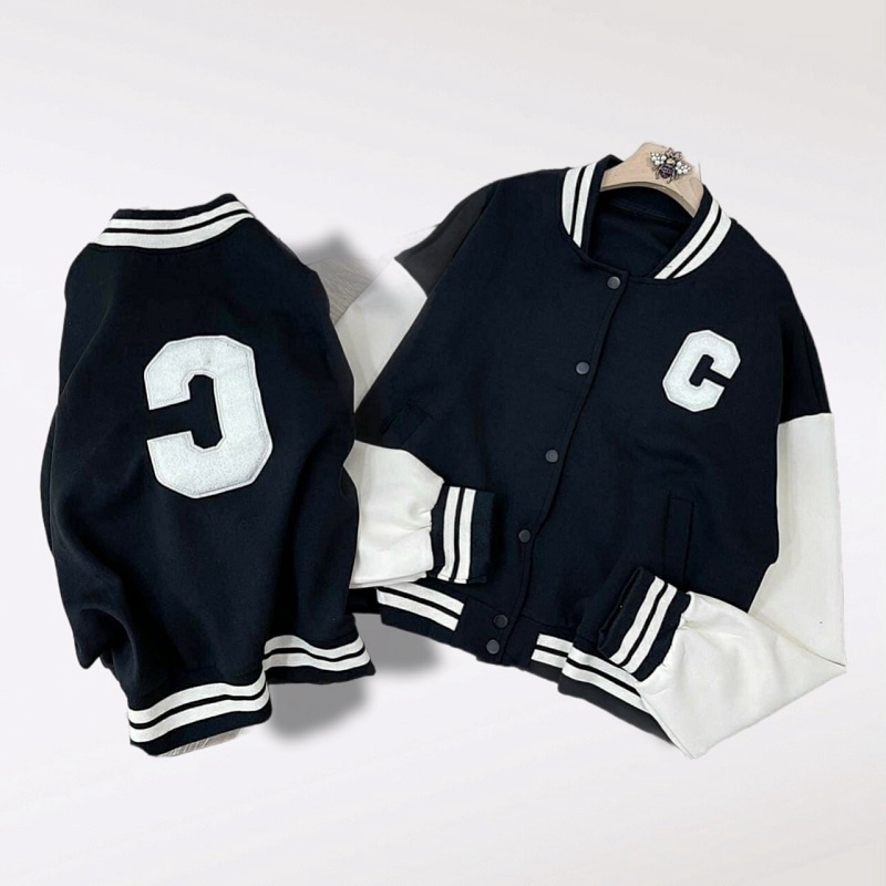 Áo Khoác Bomber Nữ Form Croptop Cúc Bấm chữ C 2 Lớp Dày Mịn Siêu Đẹp - CLITUS FASHION