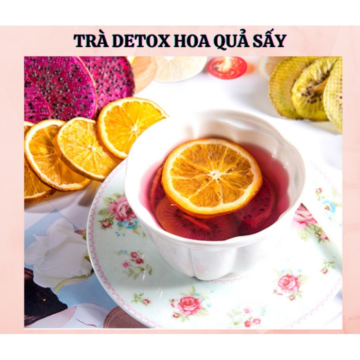 Hoa quả sấy khô set 30 gói trà detox tặng 3 gói đường, không tặng hộp + bình + mật ong + túi vải - ẢNH THẬT