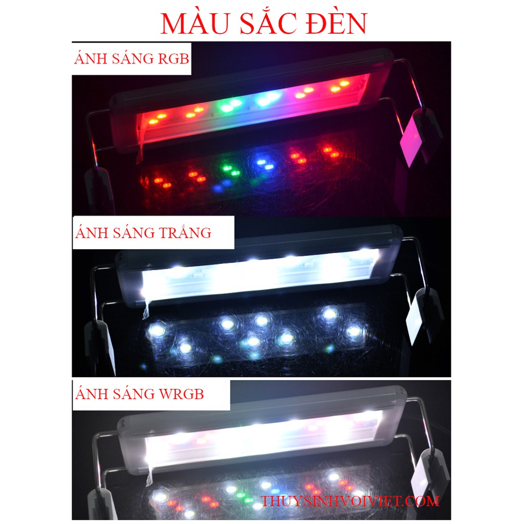 Đèn led 4 dãy cho hồ cá, thủy sinh giá rẻ, có đèn ánh sáng WRGB PHỐI MÀU cho hồ 30,40,50,60,70,80,90 VUI LÒNG XEM MÔ TẢ