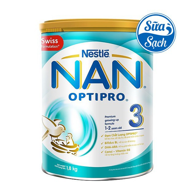 [GIÁ TỐT] Sữa Bột Nestle NAN Optipro 3 1.7kg (Date mới) mẫu mới