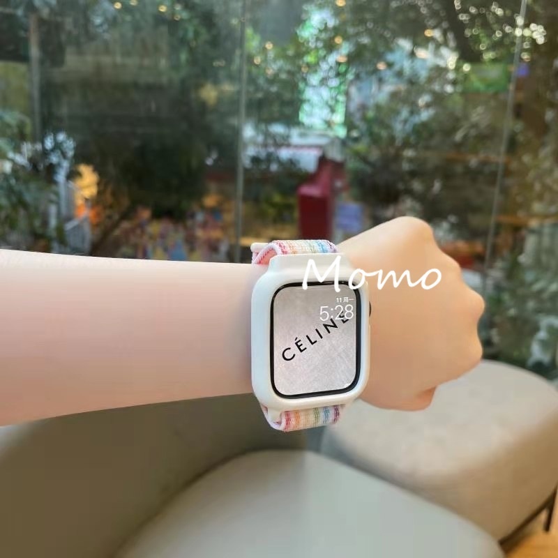 Dây Đeo Nylon Cho Đồng Hồ Thông Minh Smart watch series 7 4 3 5 SE 6 485mm 41mm 44mm 40mm 42mm 38mm