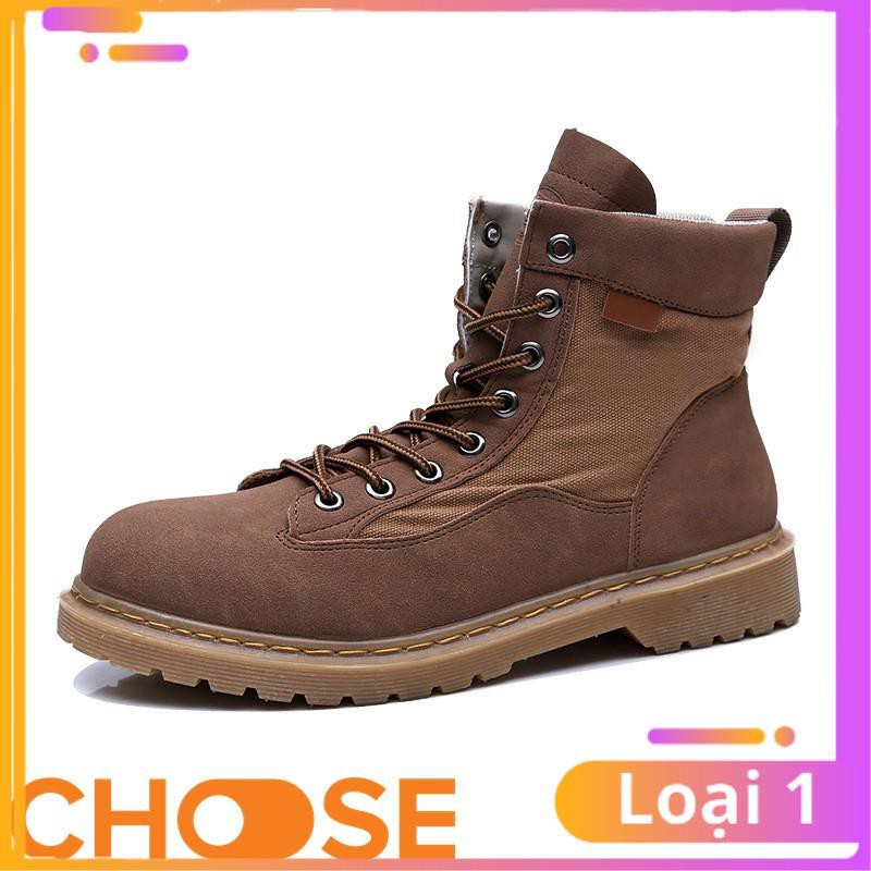 [Bản Mới Nhất] Giày Nam Boot Nam Cổ Cao Choose Màu Trơn Bụi Bặm G2616