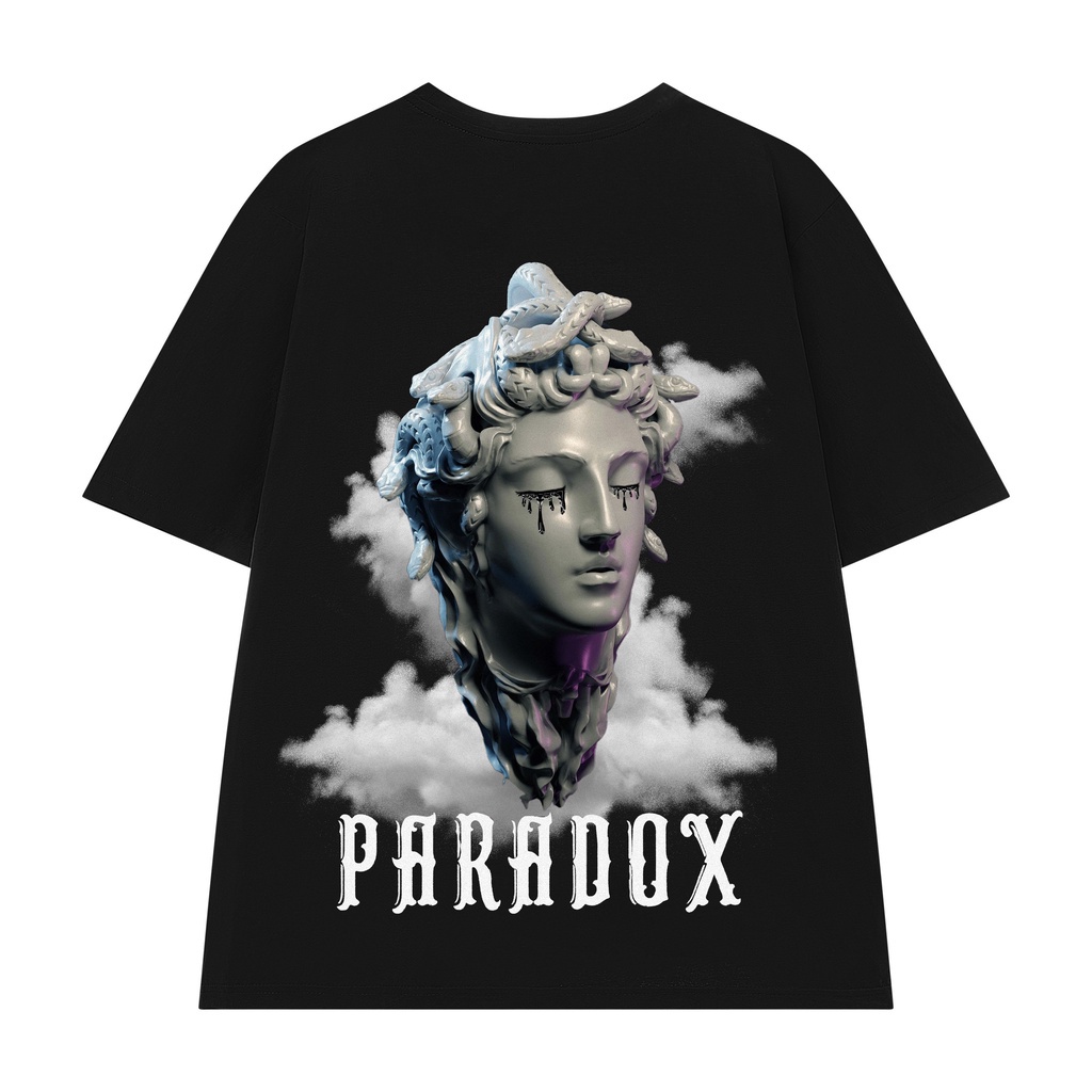 Áo thun form rộng Paradox tay lỡ - Unisex - In hình - THE REVERIE - Màu đen trắng