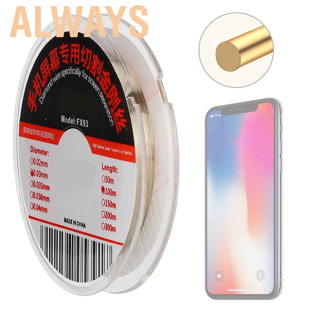 Dây thép hợp kim dài 100m cho màn hình điện thoại Always Zhuida 0.03mm