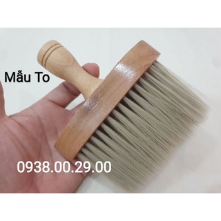 Chổi phủi tóc barber cán gỗ lông mềm phủi sạch tóc, cây phủi tóc barber cao cấp mẫu to.