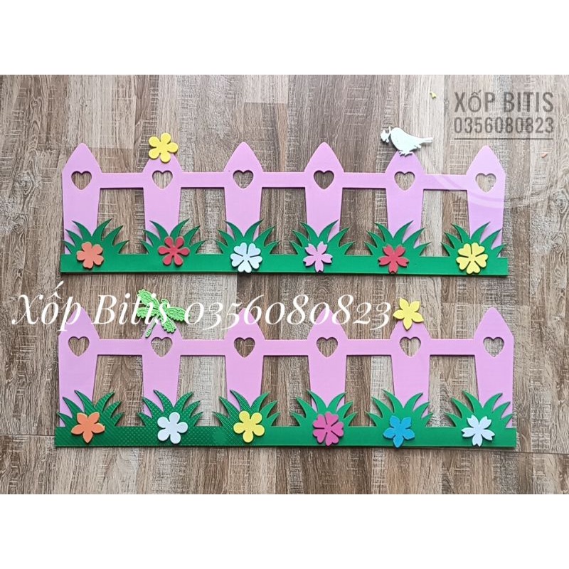 Cỏ trang trí chân tường - hàng rào chân tường nỉ xốp 50cm/1 cái