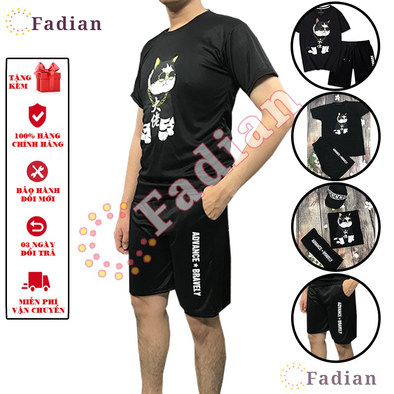 Đồ bộ thể thao, Set bộ thể thao nam nữ hình con mèo đeo mắt kính mặc nhà, tập gym hay đi chơi đều đẹp | BigBuy360 - bigbuy360.vn