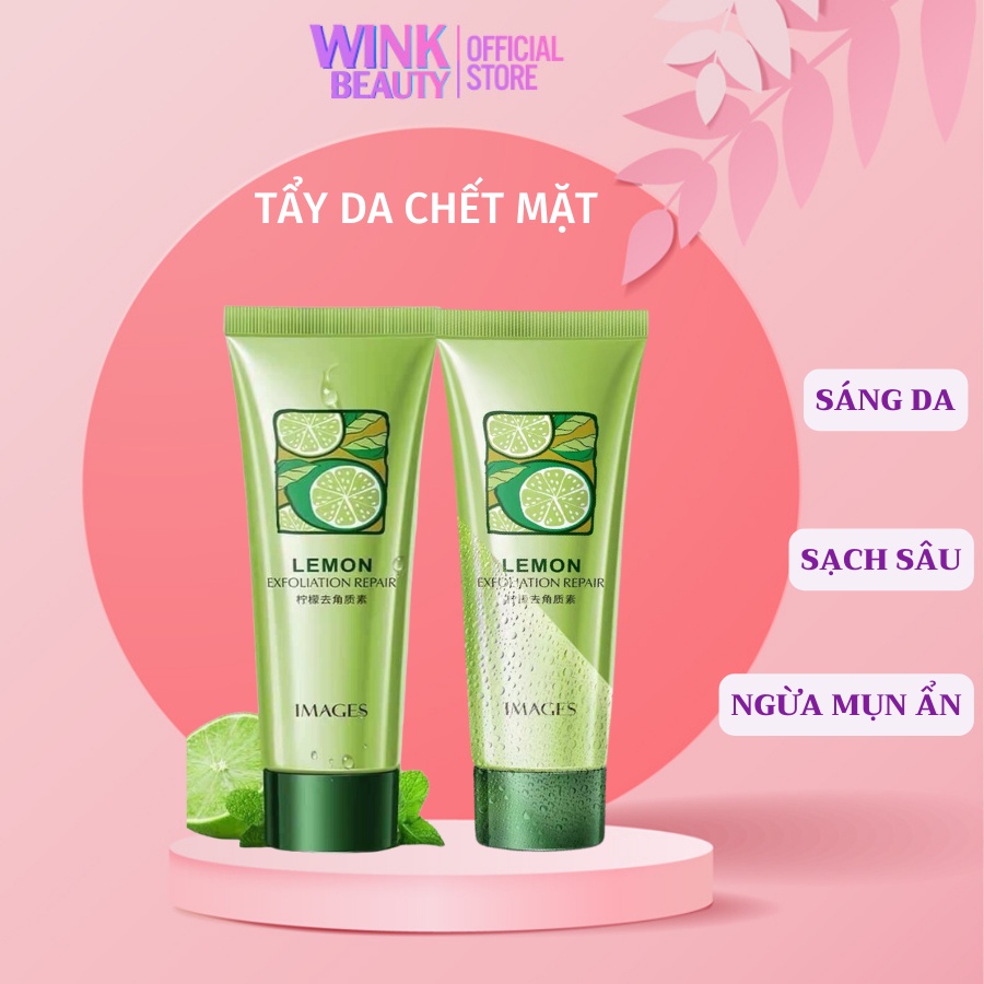 N80 Gel Tẩy Tế Bào Chết, Tẩy Da Chết Dành Cho Da Mặt Chiết Xuất Chanh Tươi 120gr WINKBEAUTY