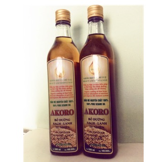 Dầu mè hữu cơ nguyên chất AKORO 500 mL