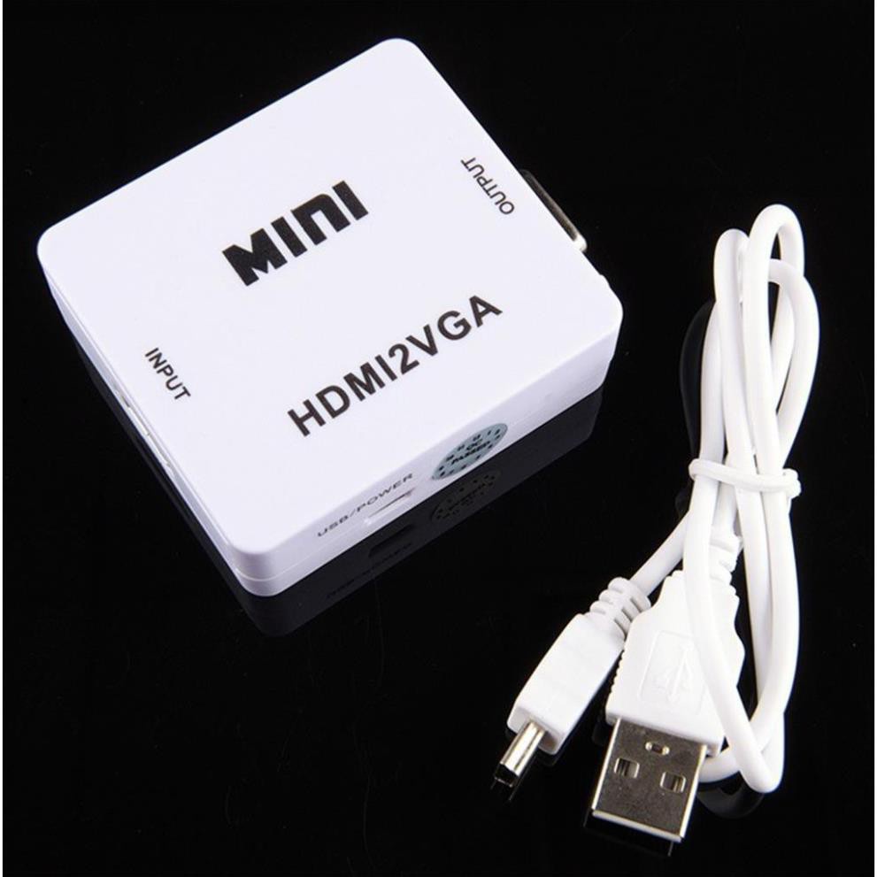 Bộ chuyển đổi tín hiệu từ VGA sang HDMI Mini - từ máy tính, laptop lên màn hình TV, máy chiếu