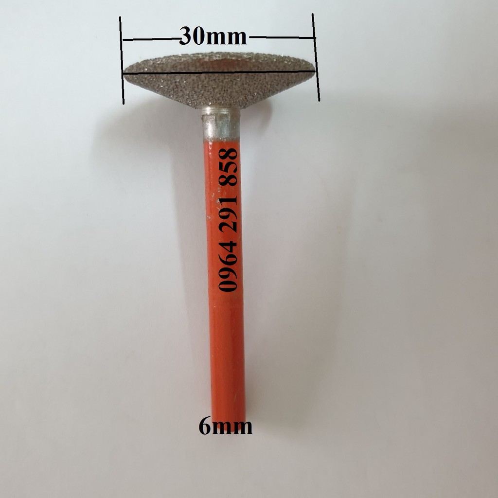 Mũi khắc đá ngọc thủy tinh côt 6mm đầu mài phá 30mm siêu to mũi phá đầu kim cương Hình T