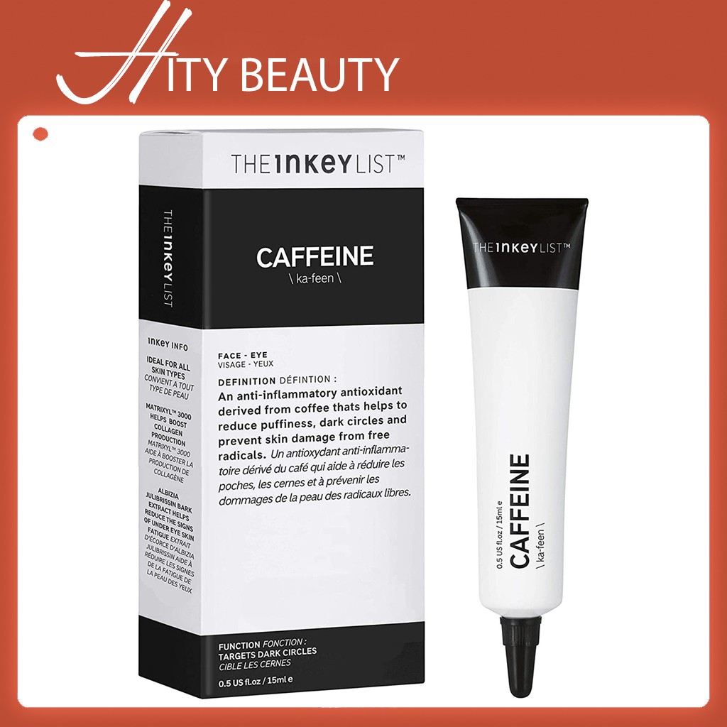 Kem dưỡng thâm mắt, bọng mắt THE INKEY LIST Caffeine / Caffein Eye Cream / Brighten - i cream - Hity Beauty - Bill US