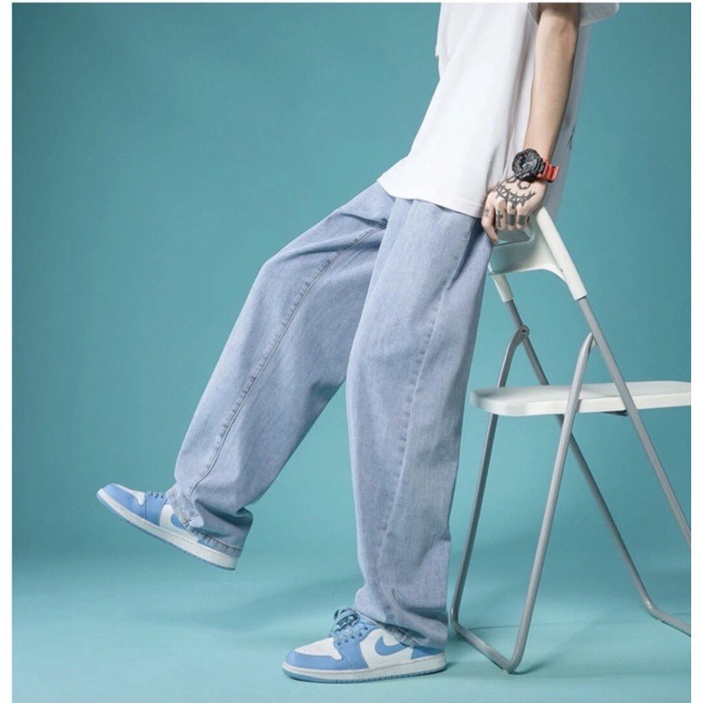 Mẫu quần Baggy jean nam ống rộng TR01, style hàn quốc 2021-Trend Clothing!