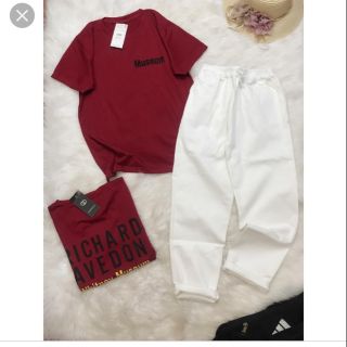 Set áo đỏ quần kaki