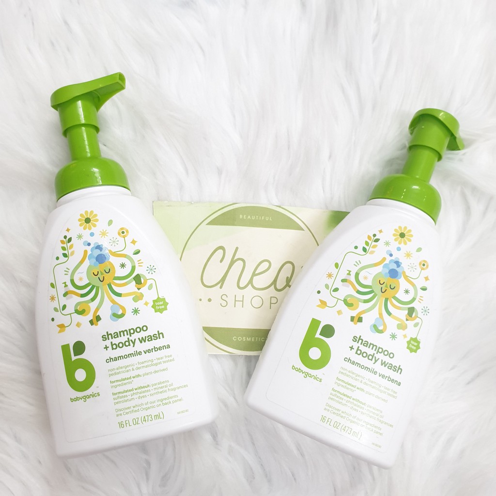 Sữa tắm gội Babyganics 473ml sơ sinh tạo bọt