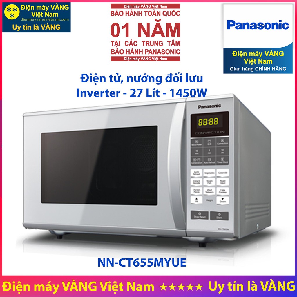 Lò vi sóng Panasonic NN-GF574MYUE NN-ST65JBYUE NN-GT65JBYUE NN-CT655MYUE - Hàng chính hãng (Bảo hành 1 năm toàn quốc)