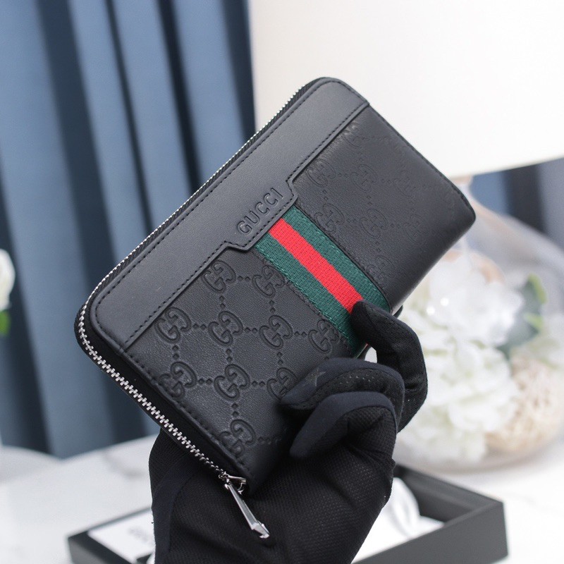 Ví dài nhiều ngăn Gucci da thật cao cấp màu đen nam tính