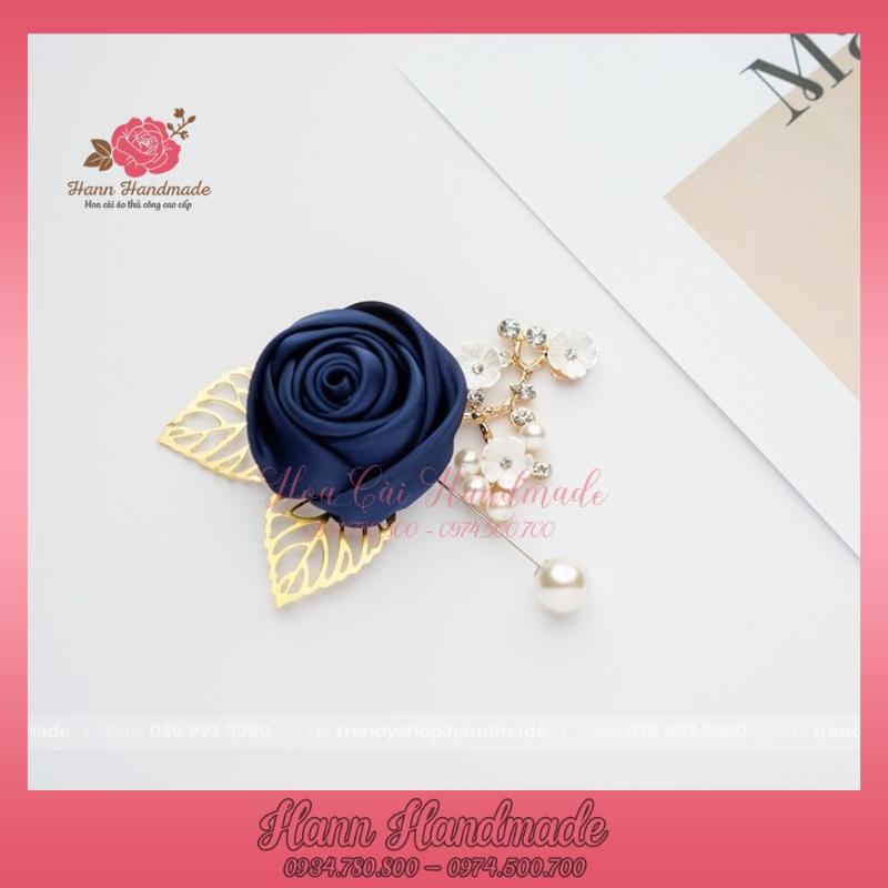 Hoa cài áo, trâm ghim cài váy nữ handmade phối phụ kiện cao cấp sang trọng [HANN- Hoa cài áo, pk thời trang]