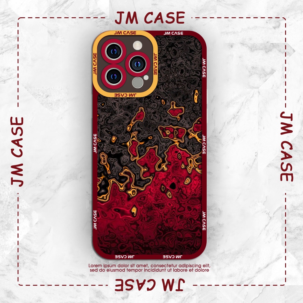Ốp lưng iphone cạnh vuông JM CASE Phông nền đen đỏ 6plus/6s/6splus ...