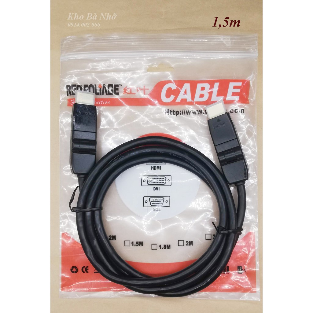 (1,5m) DÂY CÁP HDMI đầu xoay 360.