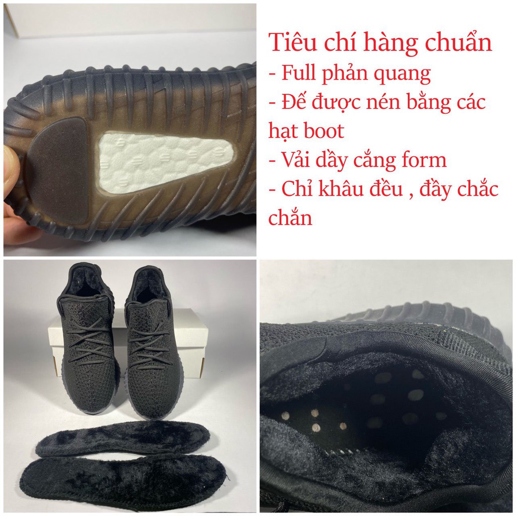 [FREESHIP - Giày Hot Trends] GIẦY Thể Thao Vải Nam Nữ Yz 35.0 Full Đen Lót Lông Cao Cấp