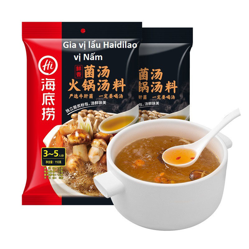 Gia vị lẩu Nấm Haidilao Gói 110g [NOWSHIP TPHCM]