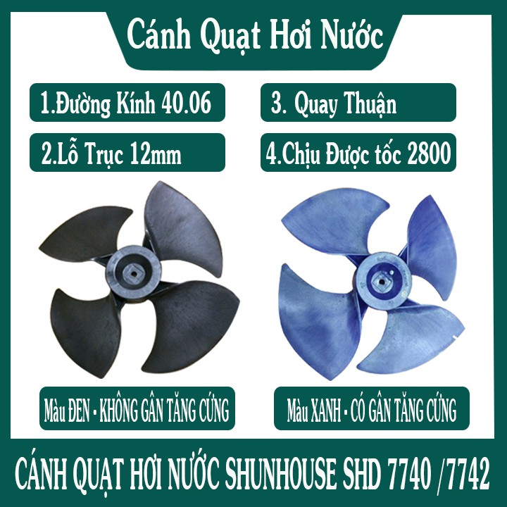 Cánh quạt điều hòa sunhouse có gân tăng cứng, khó gãy, chịu được tốc 2800v/p