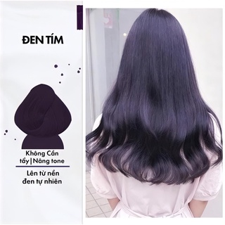 THUỐC NHUỘM TÓC MÀU ĐEN TÍM +kèm oxy trợ dưỡng và găng tay
