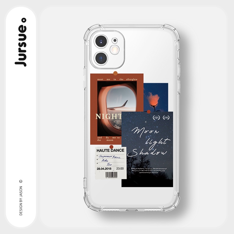 Ốp lưng JURSUE chống sốc hình dễ thương đẹp ngộ nghĩnh cho iPhone 13 12 11 Pro Max SE 2020 X XR XS ip 8 7 6 6S Plus Y202