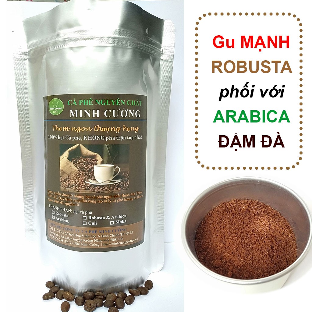100GR Cà phê nguyên chất Arabica Cầu Đất kết hợp cafe Robusta Đăk Lăk hạt chín, loại NGON, gói nhỏ MẪU THỬ