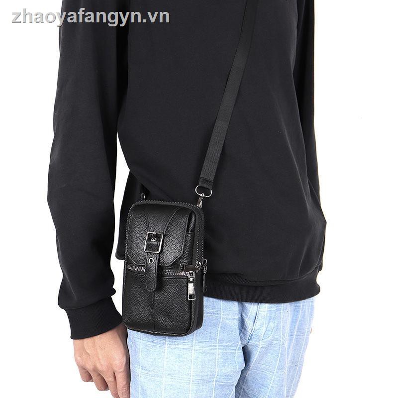 Túi đeo thắt lưng bằng da bò chống thấm nước đa năng dùng đựng điện thoại cho nam