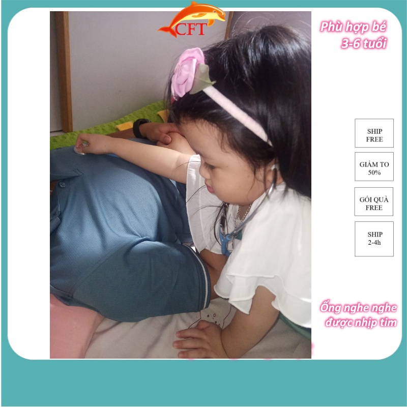 Đồ chơi bác sỹ gỗ cho bé từ 3 tuổi giúp bé tập làm bác sỹ xua tan nỗi sợ bác sỹ có ống nghe nghe thật