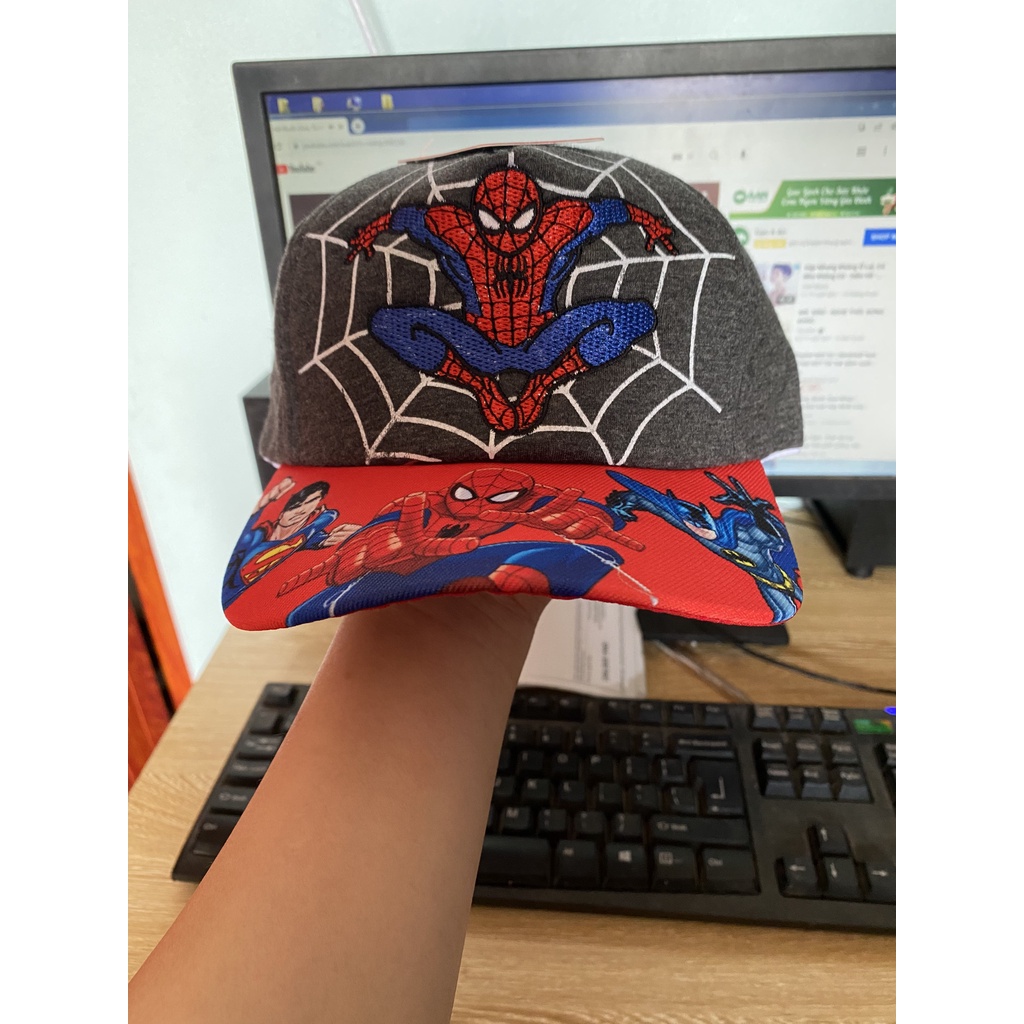 Mũ lưỡi trai siêu nhân nhện cho bé, mũ hiphop người nhện cho bé trai