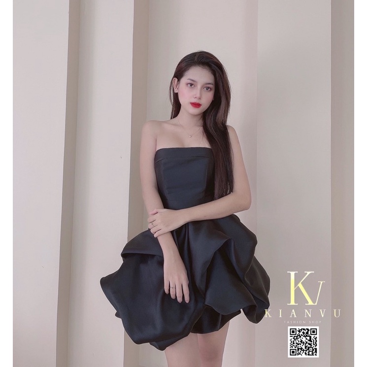 Đầm váy hotgirl dự tiệc cúp ngực xoè bồng dún tầng