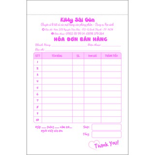 Combo 4 cuốn hóa đơn bán lẻ A6 2 liên - 105K IN THEO TÊN SHOP
