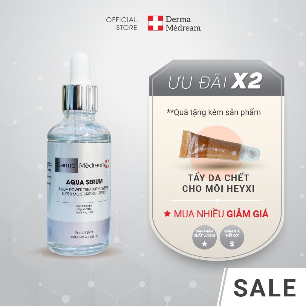 Serum Aqua Derma Me'Dream, Cấp ẩm sâu, giữ nước, giúp da căng bóng, se khít lỗ chân lông - Chai 50ml